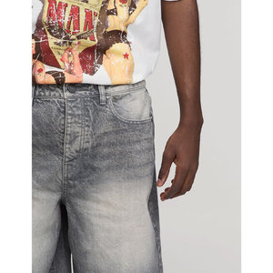 Shorts en jean pour hommes, en coton, respirants, style streetwear, nouveaux shorts en denim - Product Image 2