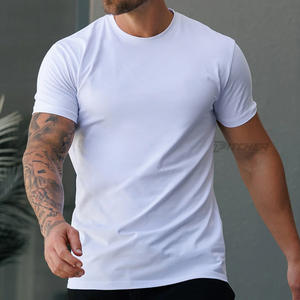 T-shirts surdimensionnés pour hommes de style streetwear personnalisés avec impression de logo personnalisé, tissu tricoté en mélange polyester/coton, vêtements de marque - Product Image 4
