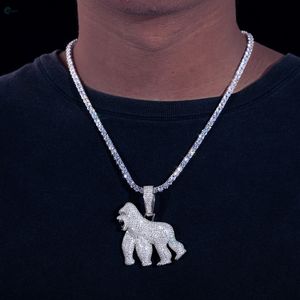 Pendentif Ours Personnalisé Sertie de Diamants de Laboratoire, Breloque Animale Hip Hop en Argent Sterling 925, Fabricant Grossiste - Product Image 3