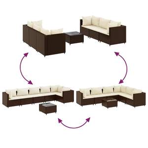 Set Lounge da Esterno Marrone per Giardino - Collezione Arredamento Outdoor - Product Image 6