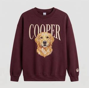 Custom Name <b>Dog</b> Portrait Winter Knitted Embroidery Front Unisex Sweatshirt White Pullover Hoodie Pet <b>Memorial</b> Crew Neck - Product Image 3