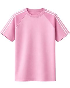 เสื้อยืดแขนราแกลนสีชมพูขาวผู้ชายลำลองฤดูร้อนคอกลมลายทางไหล่ระบายอากาศได้ดีผ้าฝ้ายผสมนุ่มสบายสวมใส่สบาย - Product Image 1