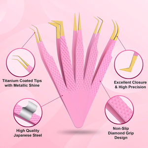 Pince à cils en acier inoxydable avec logo personnalisé pour extensions de cils, outil professionnel d'extension de cils 959 - Product Image 4