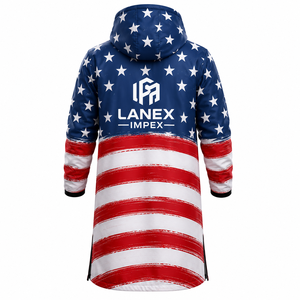 Chaqueta de Invierno Personalizada con la Bandera de EE. UU., Impermeable, Cortavientos, Forrada de Forro Polar, con Capucha, Abrigo Largo para Natación, Surf y Deportes al Aire Libre - Product Image 3