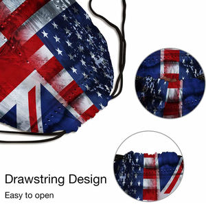 Sublimation <b>Drawstring</b> Bags Custom Logo Polyester Sports <b>Backpack</b> Lightweight Gym Travel Promotional String Bag - Product Image 3