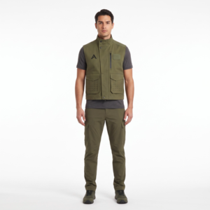 Chaleco de Pesca con Mosca para Hombre, 100% Algodón Twill Premium OEM, Chaleco Utilitario de Malla Arquitectónica Personalizado, Verde Oliva - Product Image 1