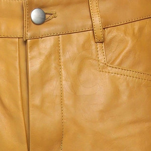 Pantalones de Cuero Genuino para Hombre con Corte Ajustado Elegante, Forro Suave, Construcción Duradera, Estilo Moderno, Ideales para Salidas Diarias - Product Image 4