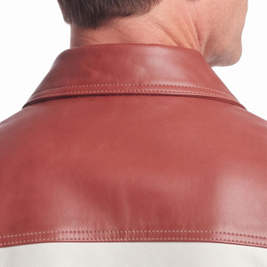 Camisa de cuero premium para hombre con botones, camisa de cuero para hombre con bolsillos en el pecho, camisa de cuero para hombre con mangas largas - Product Image 5