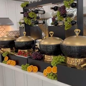 ถาดอุ่นอาหารบุฟเฟ่ต์เคลือบทองพรีเมียม สแตนเลส พร้อมฝาปิด สำหรับงานจัดเลี้ยง ร้านอาหาร อุปกรณ์บ้าน โรงแรม - Product Image 4