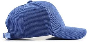 Gorra de Béisbol Unisex de Pana Azul, 6 Paneles, Hebilla Metálica Ajustable, Color Sólido Informal, Gorra de Primavera/Verano para Adultos - Product Image 3