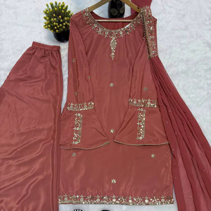 ชุดผ้าไหมพลาซโซและชุดดูฮัตสำหรับออกงานปาร์ตี้ดีไซน์เนอร์ใหม่ - Product Image 1