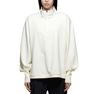 Sudaderas de algodón de alta demanda para mujer, con logo personalizado de fábrica, media cremallera, cuello simulado, lavadas y bordadas. - Product Image 1