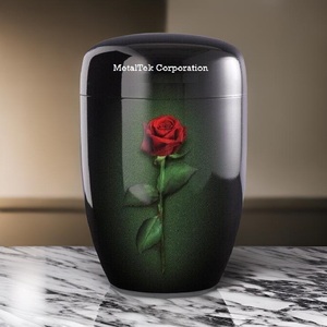 Urnas funerarias de color personalizadas con estampado floral, urnas de cremación de estilo europeo, precio de fábrica, restos humanos cremados, urnas y tarros para cenizas - Product Image 4