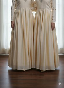 Conjunto de Vestido/Kurti Elegante de Georgette de Seda Bordado Multicolor para Madre e Hija, Largo Regular, Precio al por Mayor para Bodas - Product Image 5