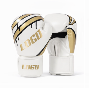 En gros, Mitaines de boxe et de kickboxing en cuir, noires et blanches, ventilées, pour l'entraînement et la cible - Product Image 1