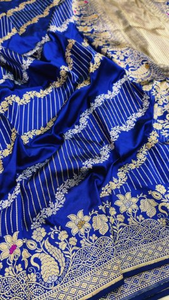 Sari en soie tissé à la main avec pièce de tissu pour la blouse - Product Image 2