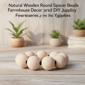 Natural <b>Wooden</b> Round Spacer Beads for Farmhouse Decor and DIY Jewelry Supplies - Product Image 3
