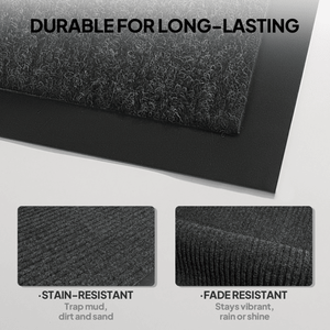 Tapis d'entrée commercial en PVC composite gris foncé 90x180x0.7cm, extra long, haute résistance, protection du sol, 1 pièce - Product Image 4