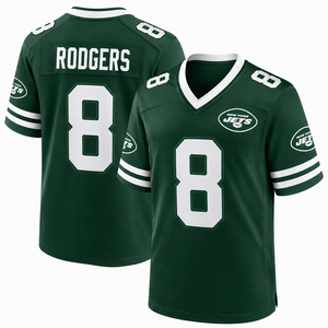 Jersey de Fútbol Americano Personalizado Estilo Jet Verde y Blanco, Logotipo Bordado, Nombre y Número, Uniforme Deportivo de Malla, Venta al Por Mayor, Exportación, Entrenamiento - Product Image 1