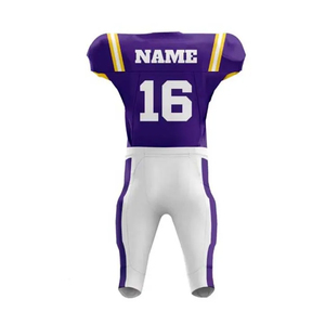 Maillot violet avec numéro 16 et pantalon blanc, uniforme de football américain, tissu à séchage rapide, vêtements de sport confortables pour l'entraînement en plein air - Product Image 6