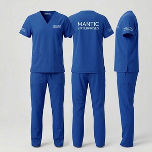 Uniforme Médico Transpirable de Spandex/Poliéster de Secado Rápido con Cuello Alto, Logotipo Personalizado, Alta Calidad, Unisex, con Detección de Agujas - Product Image 4