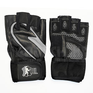 Guantes Profesionales Grises y Negros para Levantamiento de Pesas con Acolchado Reforzado en la Palma |   Agarre Antideslizante Premium para Equipo de Entrenamiento de Gimnasio - Product Image 1