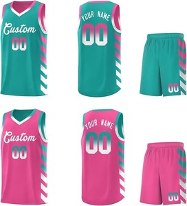 Ensemble short et débardeur de basketball unisexe à dégradé, en maille sublimée, anti-humidité, respirant, séchage rapide, vêtements de sport athlétiques - Product Image 2