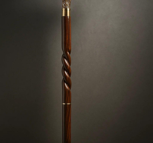 Bastón de madera con mango en T ornamentado, bastón decorativo de madera con eje retorcido para uso de hombres y mujeres - Product Image 3