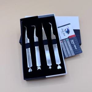ชุดแหนบต่อขนตา Lucky Lash Tools ทำจากสแตนเลสสตีล พร้อมปลายไฟเบอร์ บรรจุในกล่องพร้อมโลโก้ที่ปรับแต่งได้ - Product Image 5