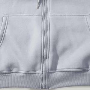 Sweat-shirt unisexe à capuche zippé, couleur unie, coupe ample, 100% coton French Terry, vêtement décontracté pour l'automne - Product Image 6