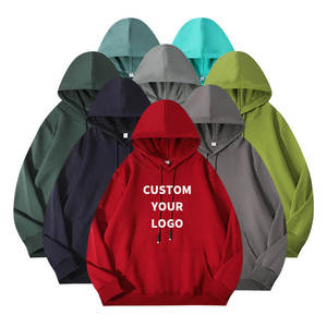 High Quality <b>Thick</b> Cotton Oversized Hoodie Unisex Blank <b>Fleece</b> Sweatshirt Custom Logo Boxy Pullover for Men and Women - Product Image 5