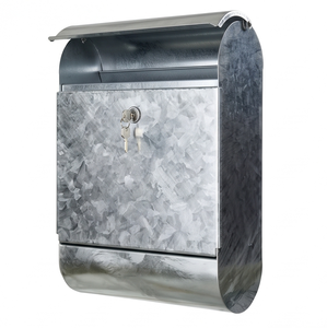 Boîte aux lettres murale élégante en acier galvanisé avec serrure à clé, antirouille, style vintage, accès frontal, pour extérieur - Product Image 1