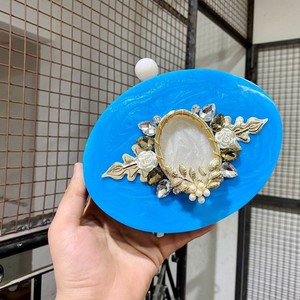 Sac à main en résine rose de qualité supérieure pour femmes, résistant à l'eau, design personnalisé, fait main, peint à la main, forme de hibou, cadeau de mariage - Product Image 3