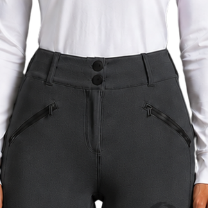 Pantalon d'équitation pour femmes, noir charbon, taille haute, extensible, leggings d'équitation professionnels, culotte d'entraînement avec poche - Product Image 4