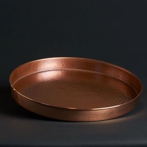 Multipurpose Brass <b>Round</b> Decorative Plate Serving <b>Tray</b> for Coffee <b>Table</b> Dining Area Home Hotel Restaurant Use - Product Image 3