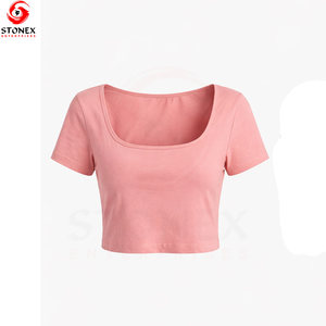 T-shirt court pour femme, décontracté, confortable, écologique, respirant, pour le sport, avec design et logo personnalisés, manches courtes - Product Image 2