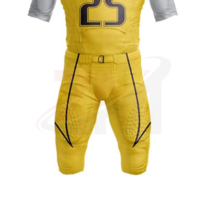 Vêtements de sport personnalisés, uniforme de football américain jaune avec numéro 25, impression par sublimation pour adultes, hommes, polyester respirant - Product Image 4