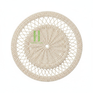 Assiette de présentation en rotin de haute qualité, dessous de plat en rotin en forme de fleur, décoration murale bohème en rotin, assiettes de présentation en rotin du Vietnam - Product Image 4