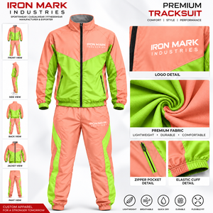 ชุดวอร์มแบบสปอร์ตยูนิเซ็กซ์ IRON MARK INDUSTRIES ซิปยาวเต็มตัว กันน้ำ ลายพิมพ์บล็อกสี น้ำหนักเบา ระบายอากาศได้ดี - Product Image 1