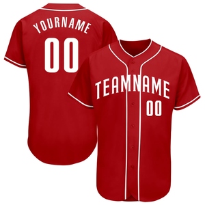 Vente en gros de maillots de baseball authentiques rouge et blanc personnalisés OMMIZ INDUSTRY, best-sellers - Product Image 1