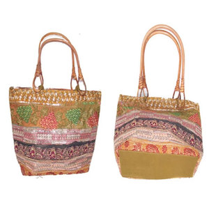 Handcrafted Wooden Handle Ethnic Hand Bag Traditional Boho Chic Tote Purse Stylish Handmade <b>Shoulder</b> Bag for Women Festival - Product Image 1
