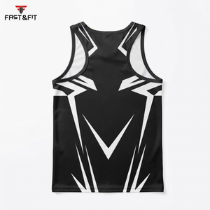 Débardeur de sport à sublimation, logo personnalisé, couleur unie, sans manches, respirant, séchage rapide, pour musculation et fitness - Product Image 2