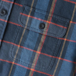 Chemise en flanelle 100 % coton pour homme, manches longues, col montant, boutonnée, motif écossais, anti-boulochage, tricotée, chaude - Product Image 4