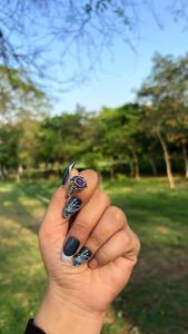 Bague en améthyste naturelle, laiton plaqué argent, bijoux vintage, bagues tendance pour femmes - Product Image 3