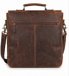 Gravs Vintage Genuine <b>Leather</b> Messenger <b>Bag</b> Large Capacity Portable Business Travel Laptop Satchel - Product Image 3