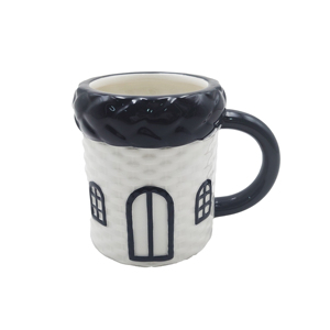 Creative Hand-painted Architectural <b>Ceramic</b> <b>Mug</b> / HANDGRIP Shape Eco-Friendly Matte Finish Party Gift Box - Product Image 1