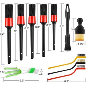 Juego de 13 Cepillos Ultra Suaves y Anti-Rayaduras para Detallado de Autos, Kit de Cepillos para Lavado Interior de Vehículos - Product Image 1