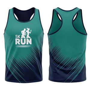Low MOQ Custom Team Logo Sublimated Sport Jersey Crew Neck Spandex/Polyester Sleeveless <b>Running</b> Marathon Singlet Stretch Summer - Product Image 4