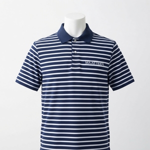 Polo personnalisé pour homme, bleu marine à rayures blanches, manches courtes, vêtements de sport de golf, uniforme de travail, OEM ODM, vente en gros - Product Image 1
