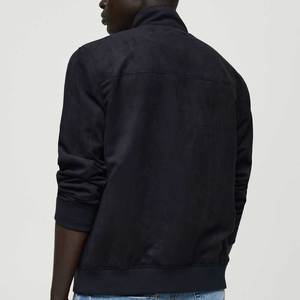 Nueva llegada, entrega rápida, precio con descuento, chaqueta de cuero de gamuza para hombre, cuello alto, con cremallera, ropa de invierno, chaqueta de gamuza - Product Image 3